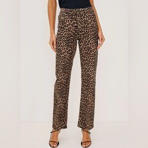 Rails The Topanga High Rise Straight Jeans Pants in Brown Nala Animal Print